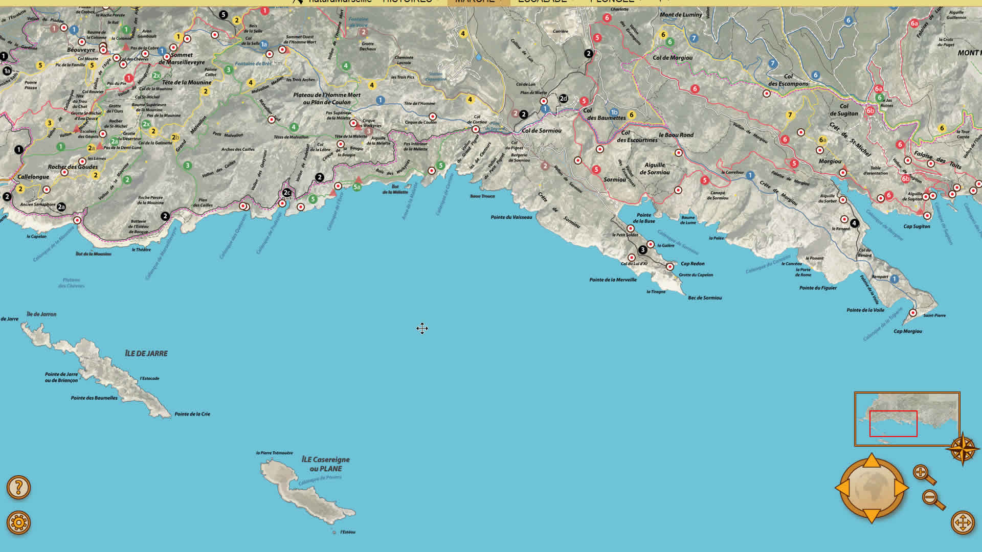 une application cartographique sur mesure<br/>pour découvrir et explorer l'univers des Calanques de Marseille